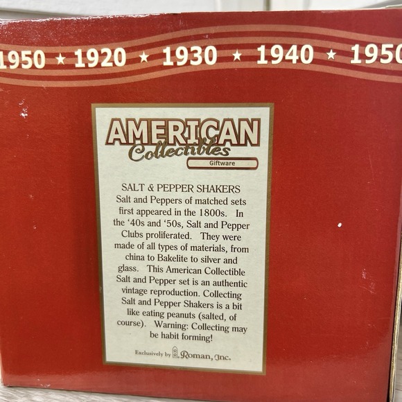 American Collectibles, Roman Inc Rooster w/ Saddlebags Salt & Pepper Shakers NIB - Picture 2 of 4